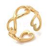 304 Stainless Steel Hollow Open Cuff Rings for Women STAS-D085-18G-1
