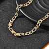 7MM 304 Stainless Steel Figaro Chain Necklaces for Women Men NJEW-B134-04B-G-3
