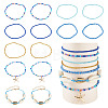 2 Bags Summer Beach Glass Seed Beaded & Natural Shell & Alloy Starfish Charm Anklet Sets AJEW-TA0003-69D-1