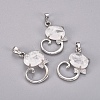 Natural Quartz Crystal Kitten Pendants G-L512-R20-1