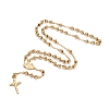 Men's Rosary Bead Necklace with Crucifix Cross NJEW-I011-6mm-08-2