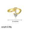 Brass Micro Pave Clear Cubic Zirconia Cuff Open Rings FS-WGF859A-10-1