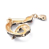 Rhinestone Snake Aolly Brooch with Enamel JEWB-V002-17A-2