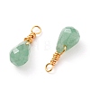 Wire Wrapped Faceted Natural Green Aventurine Pendants X-PALLOY-JF00541-01-2