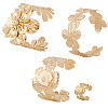 3 Styles Alloy Flower Cuff Bangles & Ring Sets for Women SJEW-CY0001-01-1