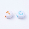 Craft Style Mixed Color Chunky Letter Acrylic Flat Round Beads for Kids Jewelry X-MACR-R481-M-3