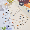 48Pcs 8 Color Glass Pendants PALLOY-PH01783-4