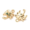 Brass Micro Pave Green Cubic Zirconia Charms KK-A304-09G-3
