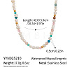 Summer 304 Stainless Steel & Natural Mixed Stone & Freshwater Pearl Beaded Necklaces for Women DA9430-1-2