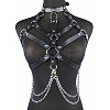 Black PU Leather Chest Harness Belts FS-WG16471-01-1