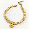 Mother's Day 304 Stainless Steel Round Beaded Chain Bracelets FS-WG258A5-03-1