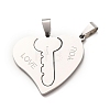 Valentine's Day 201 Stainless Steel Split Pendants STAS-F368-09P-1