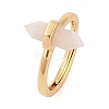 Double Pointed Hexagonal Prism Natural Agate Adjustable Rings for Women RJEW-G327-01G-11-1