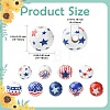 90Pcs 9 Styles Printed Wood European Beads WOOD-CJ0002-69-2