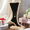 Foot Shaped Bamboo & Velvet Anklet Display Stands ODIS-WH0030-140A-5