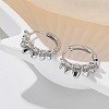 Brass Clear Cubic Zirconia Hoop Earrings EJEW-Q014-24P-4