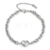 201 Stainless Steel Cable Chain Link Bracelets BJEW-M051-01P-1-4