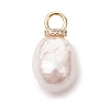 Electroplated Glass Imitation Pearl Pendants PALLOY-JF05266-01-1