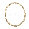 8MM 304 Stainless Steel Figaro Chain Necklaces with Screw Carabiner Lock for Women NJEW-JN06295-2
