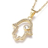Brass Micro Pave Clear Cubic Zirconia Pendant Necklaces NJEW-R256-12-3