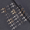 24Pcs 12 Style 304 Stainless Steel Cross Drop Earrings EJEW-AN0003-52-5