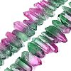 Two Tone Spray Painted Natural Quartz Crystal Points Beads Strands G-Q610-03H-1