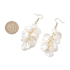 Petaline with Shell Shape Glass Seed & ABS Imitation Pearl Dangle Earrings EJEW-MZ00672-4