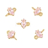 Brass Pave Cubic Zirconia Horse Eye Connector Charms KK-P347-03G-01-1