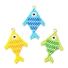 304 Stainless Steel & Cylinder Seed Beads Glass Pendants PALLOY-MZ01441-1