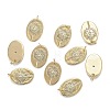 Brass Micro Clear Cubic Zirconia Pendants X-ZIRC-F120-087G-4