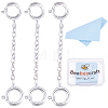 3Pcs Sterling Silver Chain Extender STER-BBC0009-70B-1