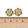 Baking Paint and Golden Metal Enlaced Glass Beads DGLA-T004-10K-3