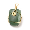 Natural Gemstone Wire Wrapped Pendants PALLOY-JF00503-3