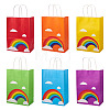12Pcs 6 Colors Paper Rainbow Printed Carry Storage Tote Bags ABAG-TA0002-05A-1