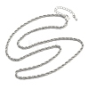 3mm Brass Rope Chain Necklaces for Men Women NJEW-G160-10P-4