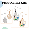 2 Pair 2 Color Colorful Enamel Palette Dangle Earrings EJEW-AN0002-73-3