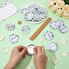 24Pcs 4 Styles Flat Round Iron Brooches for Wedding JEWB-FG0001-79-3