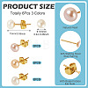 6Pcs 3 Colors Natural Cultured Freshwater Pearl Stud Earrings EJEW-TAC00025-4