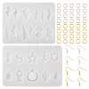 2Pcs 2 Style Fish & Star & Teardrop Silicone Pendant Molds DIY-TA0005-70-10