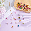50Pcs Natural Colorful Tourmaline Faceted Table Cut Cube Charms G-HY0002-05-4