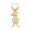 Real 18K Gold Plated Brass Micro Pave Cubic Zirconia Pendants KK-L209-100G-01-1