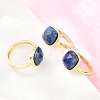 Natural Lapis Lazuli Finger Rings with Brass Findings G-H353-04G-02-1