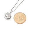 304 Stainless Steel Sunflower Pendant Box Chain Necklaces for Women NJEW-R011-01P-5