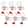 6Pcs Opaque Resin Mushroom Keychains KEYC-DC00071-1
