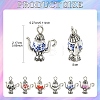 30Pcs 6 Styles Handmade Flower Printed Porcelain with Alloy Pendants PALLOY-YW00214-3