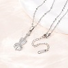 304 Stainless Steel Violin Pendant Cable Chain Necklaces for Men Women NJEW-K308-11P-3
