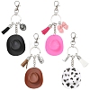 Plastic & Alloy & Faux Suede Tassel Pendant Keychains KEYC-YW00304-03-2