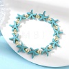 Synthetic Turquoise & Non-magnetic Hematite Beads Stretch Bracelets for Women Men BJEW-JB13726-02-1