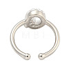 Rack Plating Brass Open Cuff Rings for Women RJEW-F162-01P-Q-3