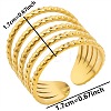 Hollow 304 Stainless Steel Multilayer Open Cuff Ring for Unisex GY6804-2-2